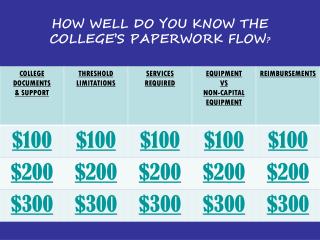 HOW WELL DO YOU KNOW THE COLLEGE’S PAPERWORK FLOW ?