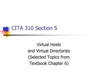 CITA 310 Section 5