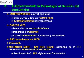 7. 	E-Government: l a Tecnología al Servicio del 		consumidor