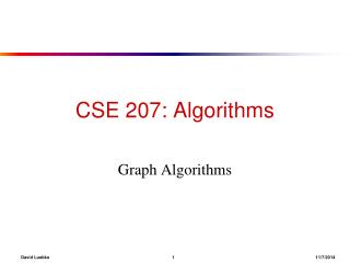 CSE 207: Algorithms