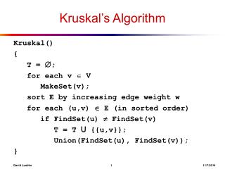 Kruskal’s Algorithm