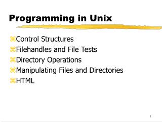 Programming in Unix