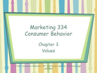 Marketing 334 Consumer Behavior