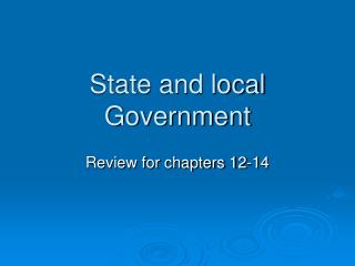 State and local Government