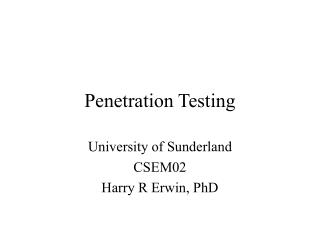 Penetration Testing