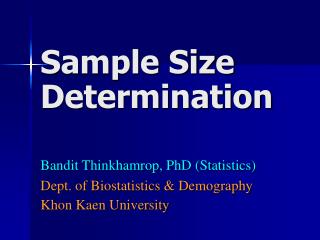 Sample Size Determination