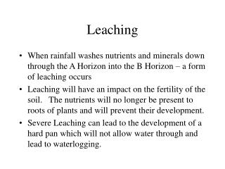 Leaching