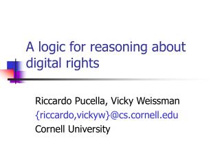 A logic for reasoning about digital rights