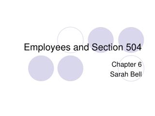 Employees and Section 504