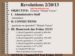 Revolutions 2/20/13 mrmilewski