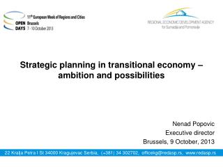 Strategic planning in transitional economy – ambition and possibilities