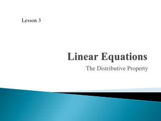 Linear Equations