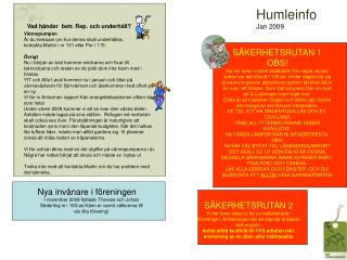 Humleinfo Jan 2009