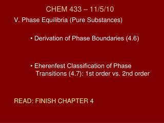 CHEM 433 – 11/5/10