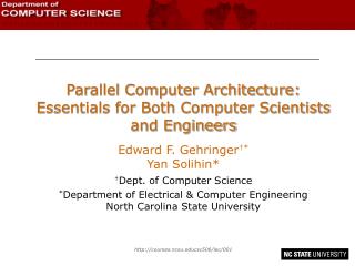 Parallel Computer Architecture: Essentials for Both Computer Scientists and Engineers