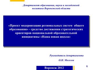 Департамент образования, науки и молодежной политики Воронежской области