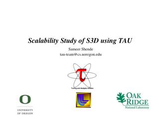 Scalability Study of S3D using TAU