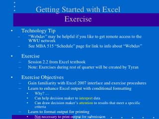 Getting Started with Excel Exercise