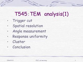 T545 ： TEM analysis(1)