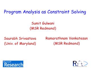 Program Analysis as Constraint Solving