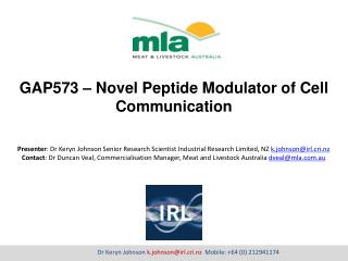 GAP573 – Novel Peptide Modulator of Cell Communication