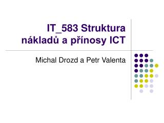 IT_583 Struktura nákladů a 	přínosy ICT