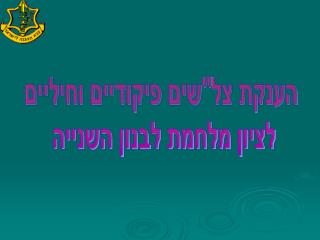 הענקת צל&quot;שים פיקודיים וחיליים לציון מלחמת לבנון השנייה