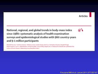Finucane MM et al. Lancet 2011;377:557-67