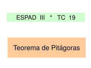 ESPAD III * TC 19