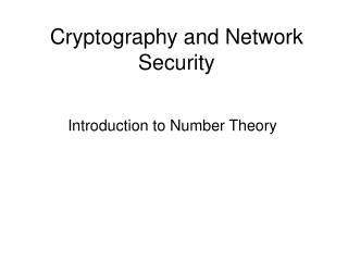 Cryptography and Network Security