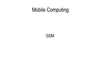 Mobile Computing