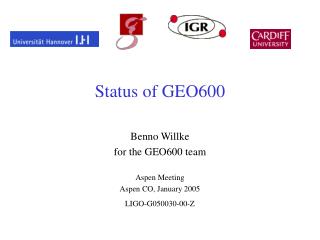 Status of GEO600