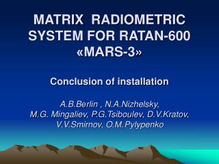 Project Fases «МА RS -1» - «МА RS -2»- «МА RS -3»