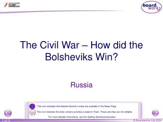 The Civil War – How did the Bolsheviks Win?