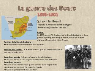 La guerre des Boers