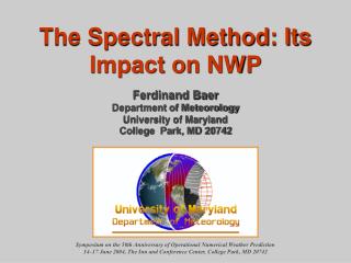 Symposium on the 50th Anniversary of Operational Numerical Weather Prediction