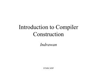 Introduction to Compiler Construction