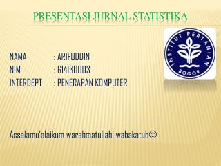 PRESENTASI JURNAL STATISTIKA