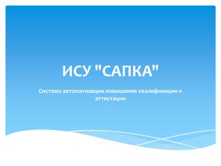 ИСУ &quot;САПКА&quot;