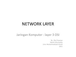 NETWORK LAYER