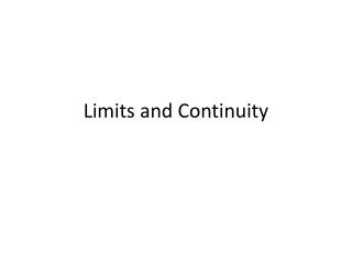 Limits and Continuity