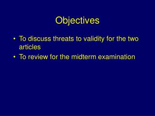 Objectives