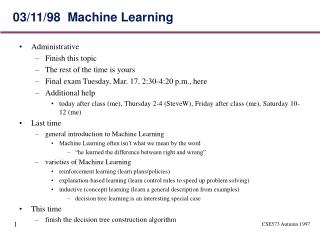 03/11/98 Machine Learning