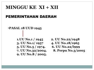 MINGGU KE XI + XII