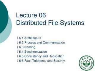 Lecture 06 Distributed File Systems
