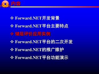 Forward.NET 开发背景 Forward.NET 平台主要特点 储层评价应用实例 Forward.NET 平台的二次开发 Forward.NET 的推广维护