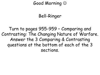 Good Morning  Bell-Ringer