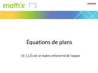 Équations de plans