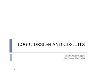 LOGIC DESIGN AND CIRCUITS