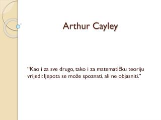 Arthur Cayley